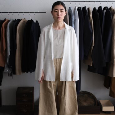 enrica linen knit jacket｜WHITE