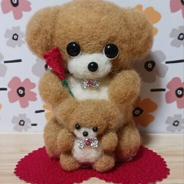 羊毛フェルト お母さんありがと！子熊からのカーネーションプレゼント