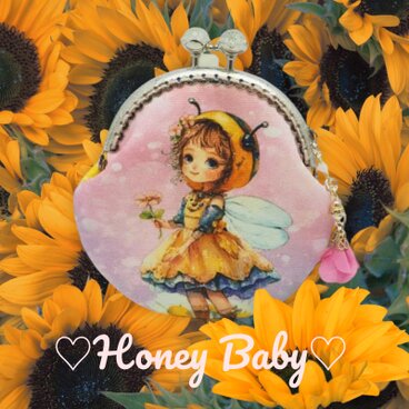 「Honey Baby 6」がま口ポーチ・コインケース（口金8.5センチ）
