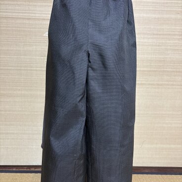正絹濃茶亀甲柄大島紬ゆったりパンツ