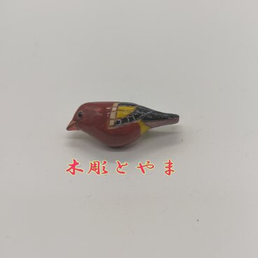 ヒワ バッジ(3.5)【木彫品】
