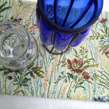 草花柄×GobelinsTapestry DoilySet