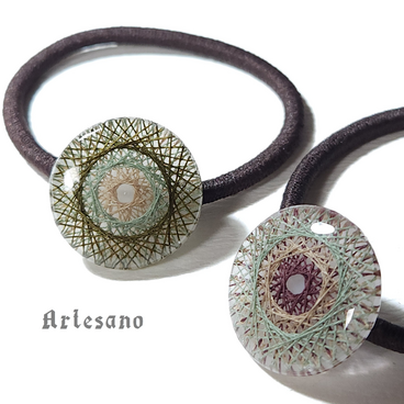 曼荼羅 ヘアゴム ～IceGreen～ *Artesano*