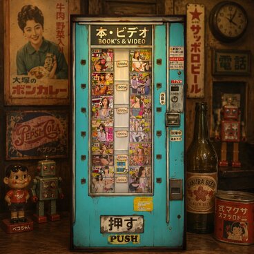 【オーダー無料】本 ビデオ アダルト雑誌 自動販売機型ライト 昭和レトロ 店舗 自宅 照明 看板 置物 雑貨 ライトBOX