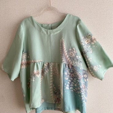 着物リメイク　辻が花チュニック