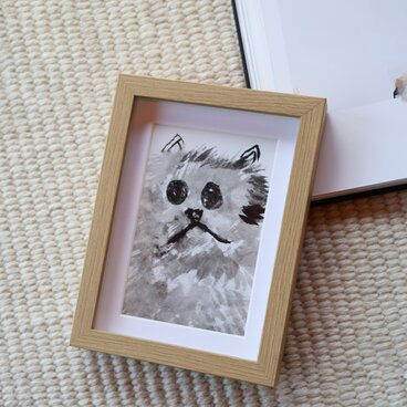 感性で描かれた墨絵のねこ