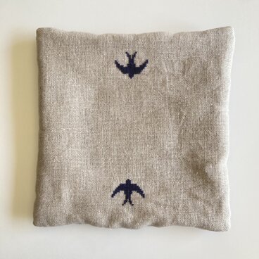 ポットマット*クロスステッチ**swallow*dark navy