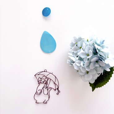 【 受注制作 】雨が大好きな猫の雨粒ガーランド