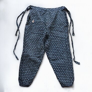 備後絣 もんぺ YAMAKI 綿100% 藍染 昭和レトロ ジャパンヴィンテージ