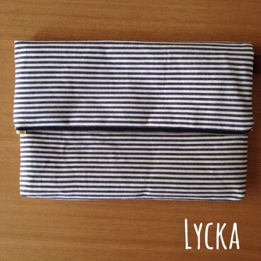 クラッチバッグ◎紫×白