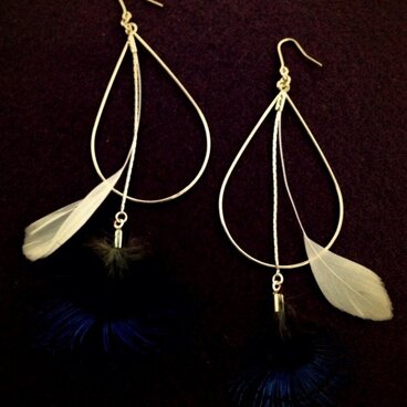 孔雀の小羽根のピアス