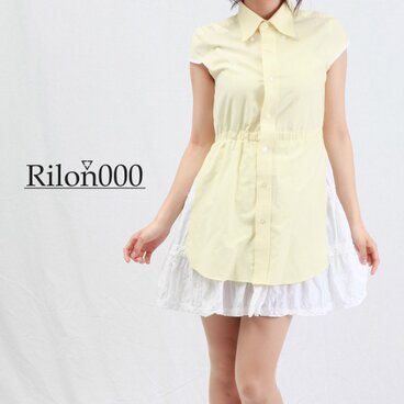 ≪リメイク１点物≫フリルスカートシャツワンピ：S Size