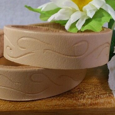 【ヌメ革】カービングレザー2重ブレス☆