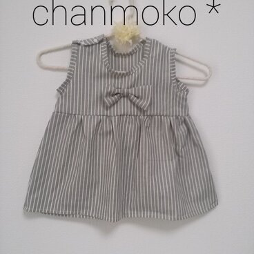 涼しげストライプリボンチュニック＊９０センチ