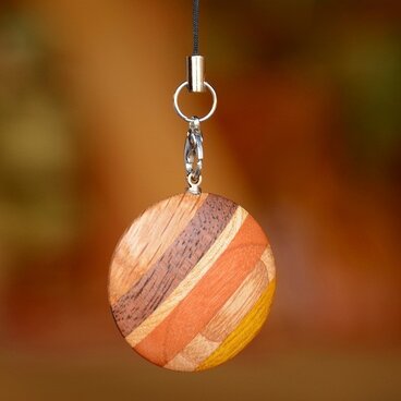 木のストラップ（ハイブリッド-Circle）