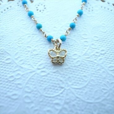 【りんご様オーダー】ターコイズのハートのネックレス