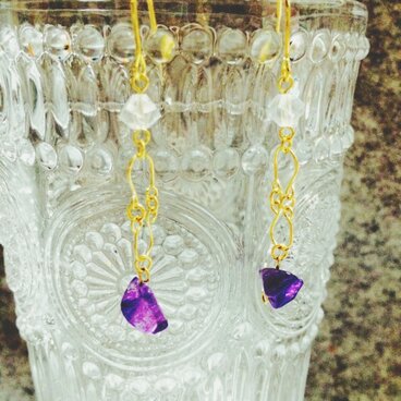 【特別プライス】アメジストのおしゃれピアス