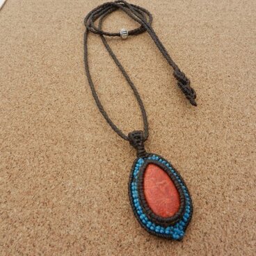 スポンジコーラル　シンプルネックレス