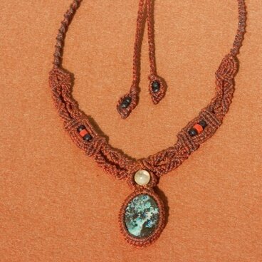 天然石　アズロマラカイト　デザインネックレス