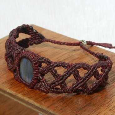 天然石　ラブラドライト　バングル調ブレスレット