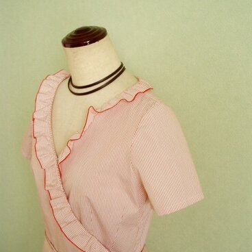 【参考商品】くしゅくしゅフリルのカシュクールワンピース