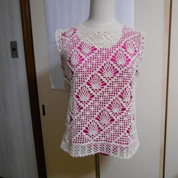 パイナップル編みのベスト