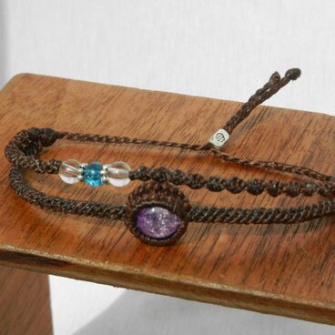 天然石クラッククォーツ　ブレスレット　アンクレット