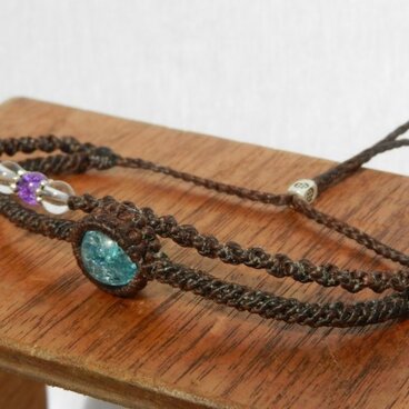 天然石クラッククォーツ　ブレスレット　アンクレット