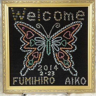 ウェディング  ・ウェルカムボード《バタフライ－4 ブルー》