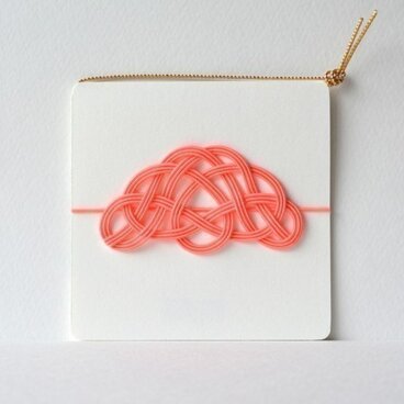 水引のついたメッセージカード「マツ」（ピンク）