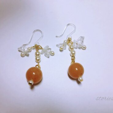 天然石ピアス_カーネリアン