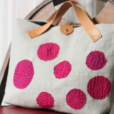 刺し子バッグ「ルージュ」