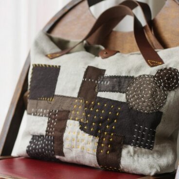 刺し子バッグ「大地」