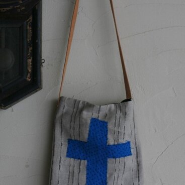 刺し子ポシェット「寒昴（プレアデス）」