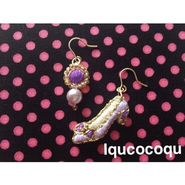 手刺繍の靴ピアス (14010)