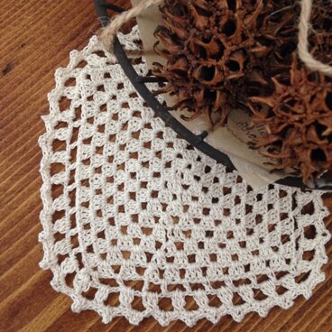 ミニドイリー キナリ  レース編み