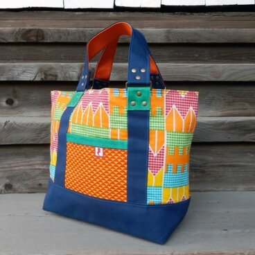 アフリカントートバッグ　navy blue