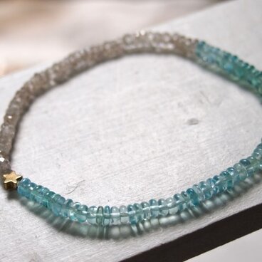 【ご予約品】アパタイトとジルコンのブレスレット