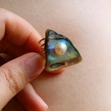 シェルとパールのリング