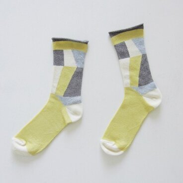 ふんわりくつした　ダイヤモンド　イエロー