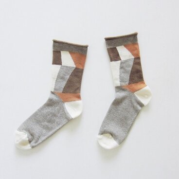 ふんわりくつした　ダイヤモンド　グレー