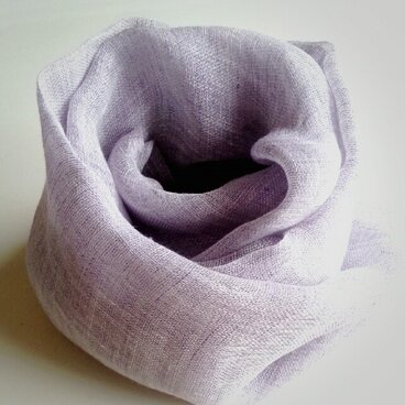 リネンガーゼストール/ラベンダー・フリル結びめあり