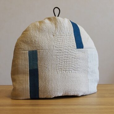 【M様ご予約】藍染めのつなぎ布のティーコゼー