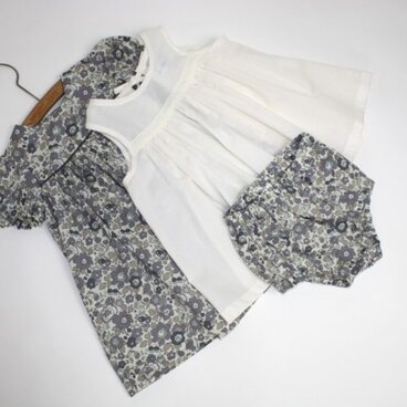 サイズ80 リバティ 3点セット ワンピース エプロン ブルマ