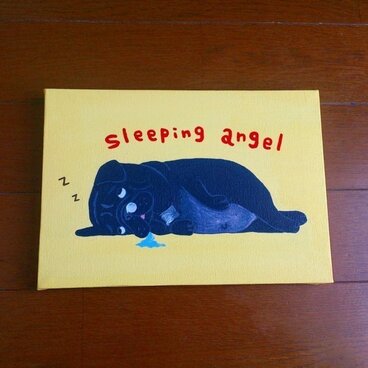 ＊パグ＊エンジェル＊アクリル画＊