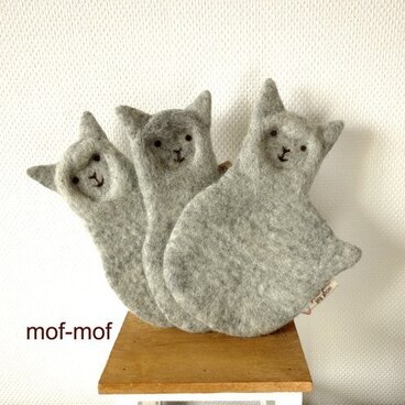 ★受注制作★アルパカコースター(グレー)