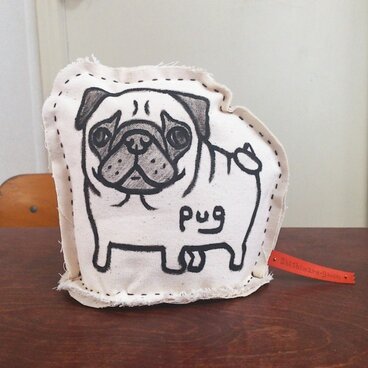 ＊パグ＊ミニクッション＊フォーン＊