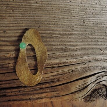 クリソプレーズのゆられブローチ