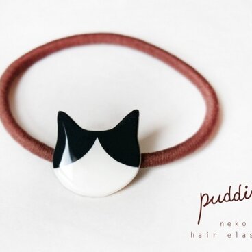 猫ヘアゴム（ハチワレ）