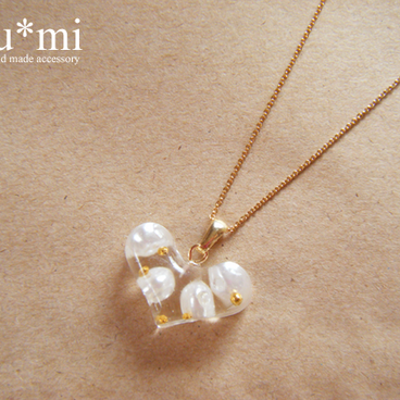 パールのハート*ネックレス